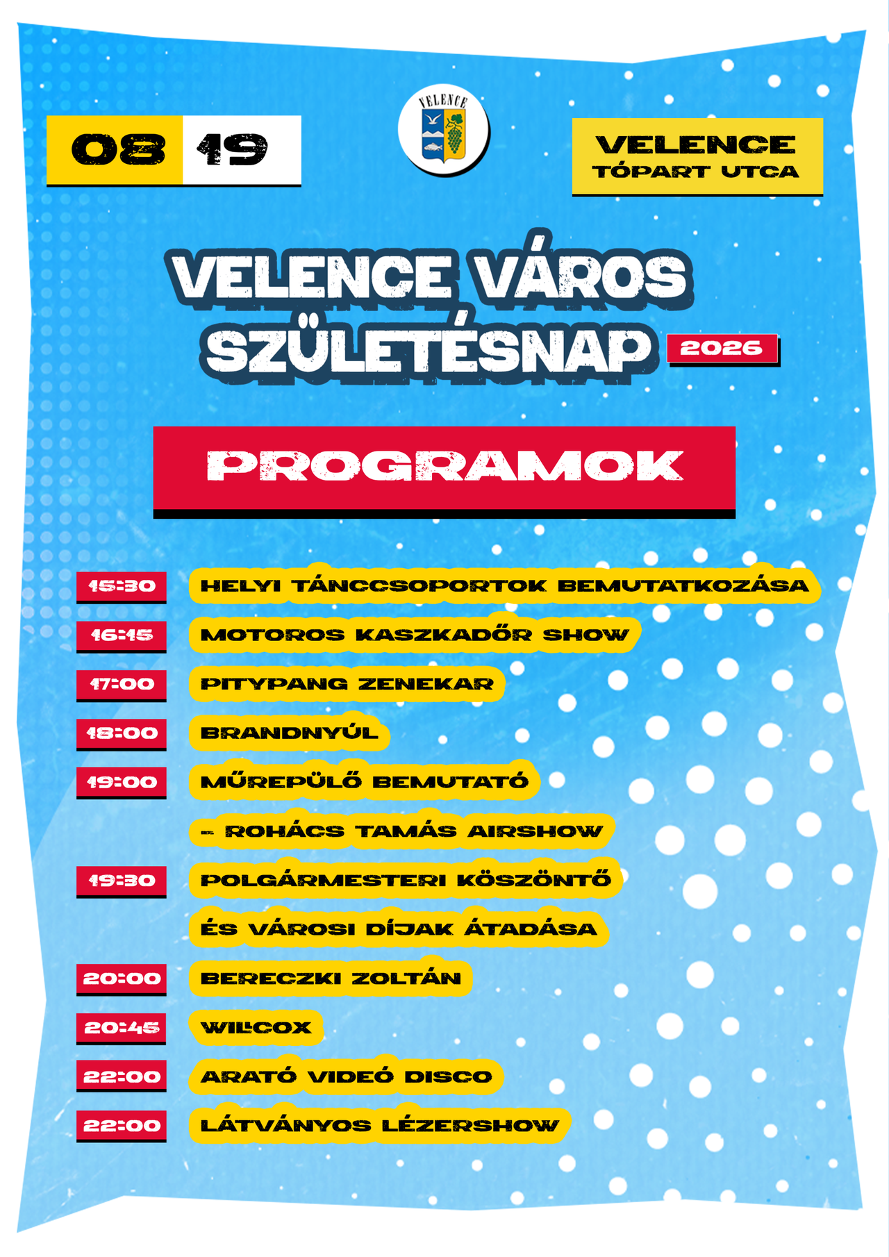 Velence Város Születésnapja - 2026.