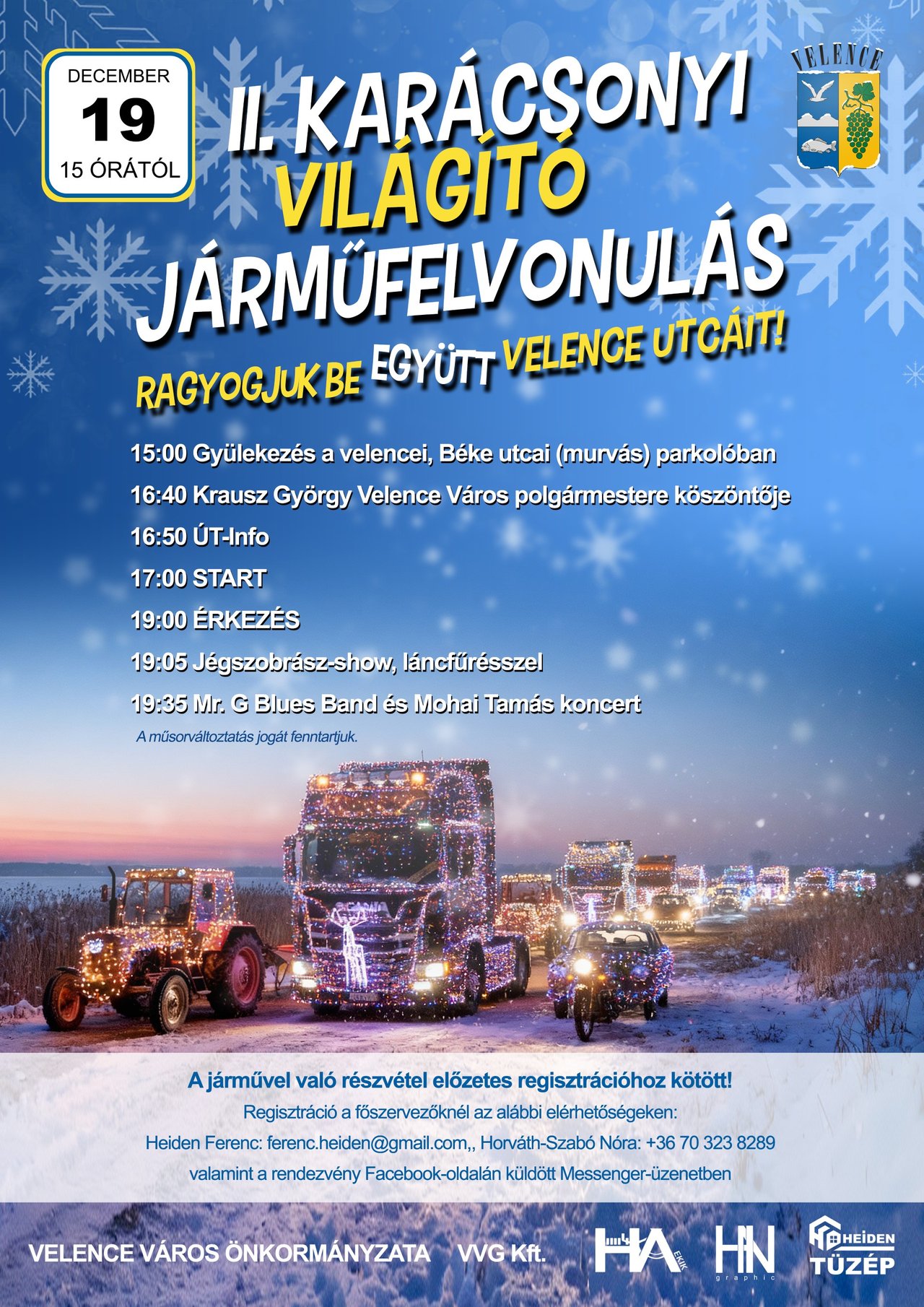 Világító járműfelvonulás